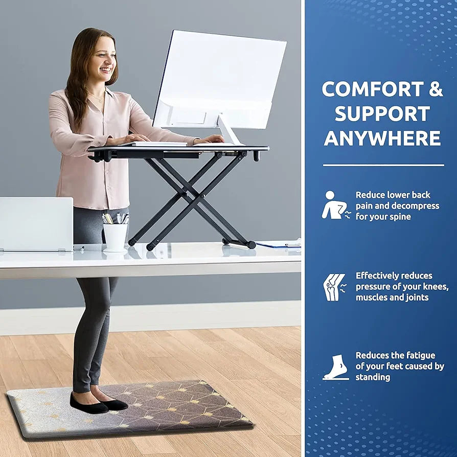 Luxe Home Columbo Anti-Fatigue  Mat for Home and Office  – Cushioned Support, Stylish and Durable, Easy to Clean, Non-Slip Bottom – Ideal for Kitchen, Desk, Laundry, Garage